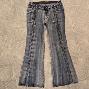 Vintage Flared Acid Wash Focus Jeans